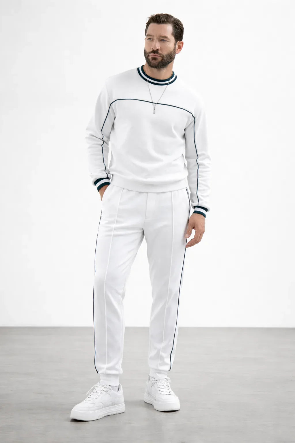 RIVIERA WHITE SUIT (Sweatshirt+Pants)