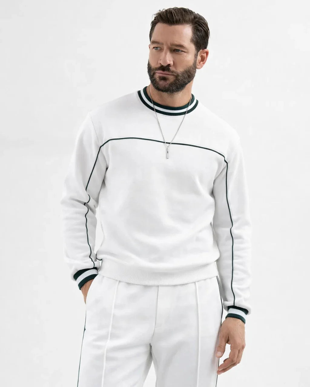 RIVIERA WHITE SUIT (Sweatshirt+Pants)