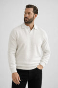Wool knit polo shirt