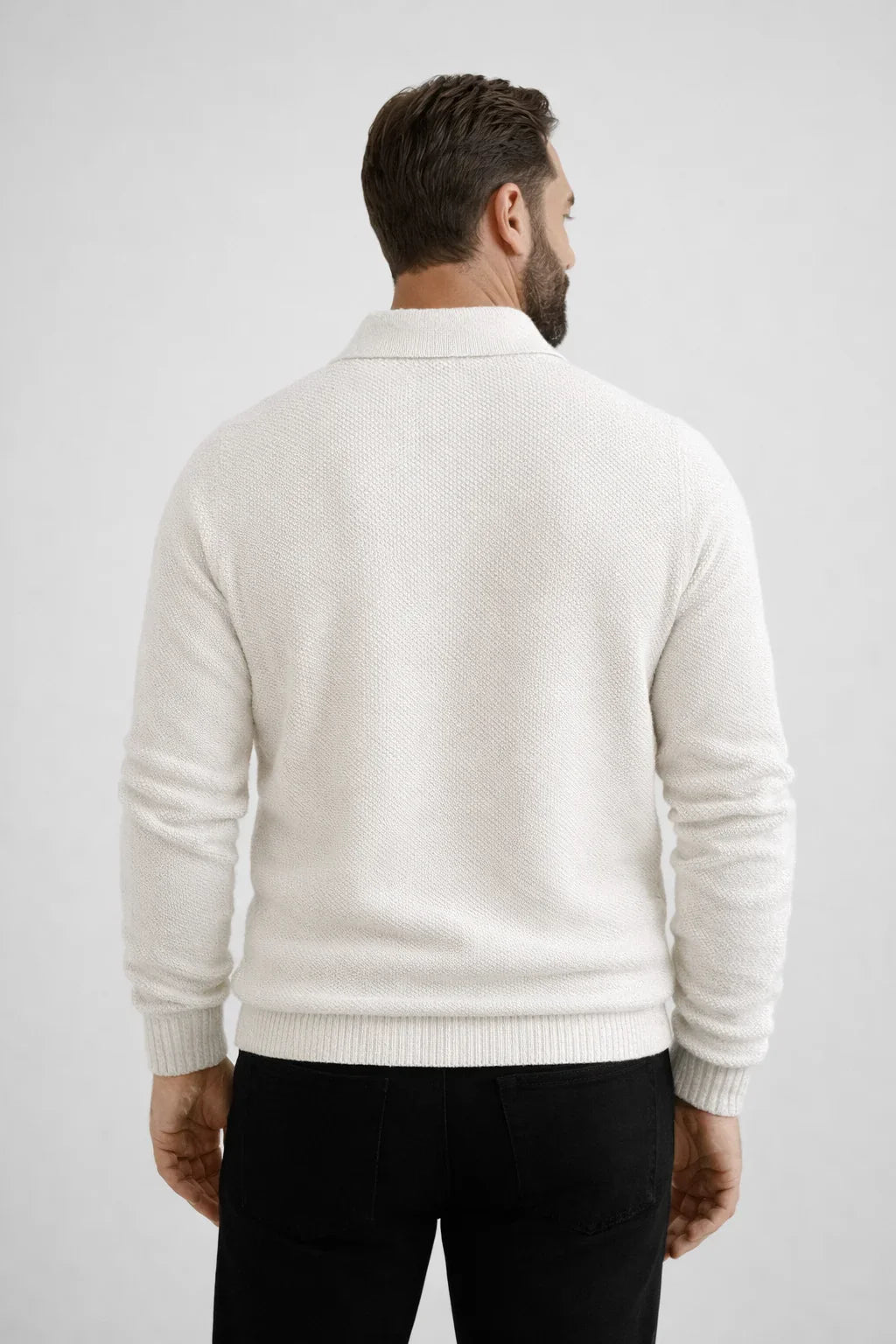 Wool knit polo shirt